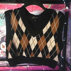 Brown Plaid Sweater Vest